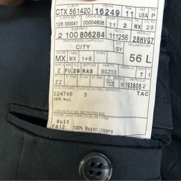Z Zegna 100% Wool Black Blazer Sport Jacket 46 L check plaid - Picture 9 of 10